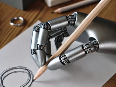 A_robot_hand_sketching_a_rough_design_of_a_ring._T